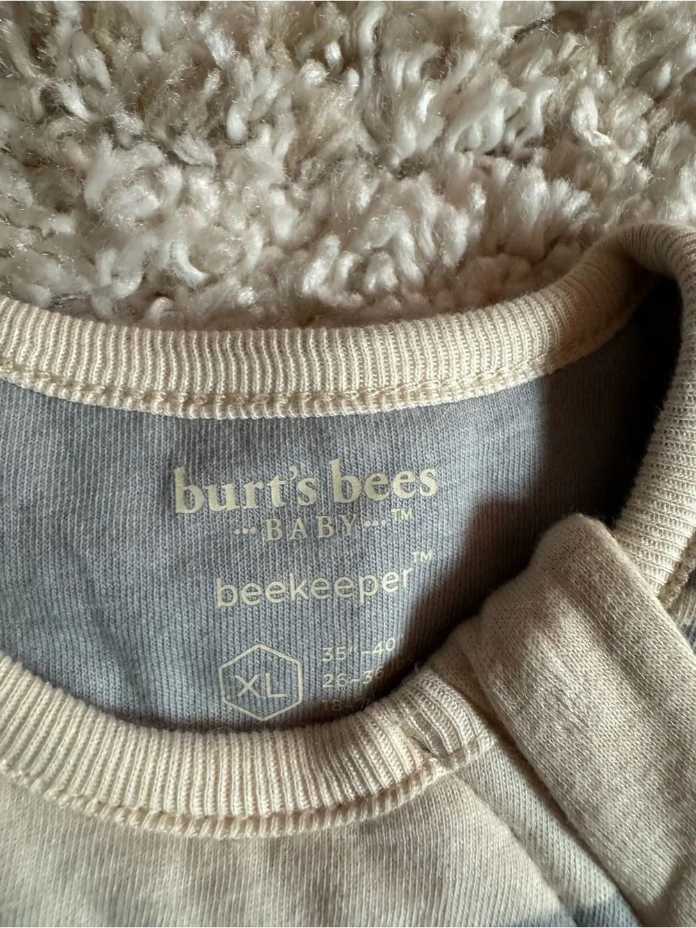 Burt's Bees Cream & Gray Striped Baby Sleep Sack